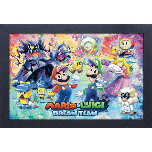 Mario & Luigi Dream Team Group Animated Art 11″X17″ Framed Print