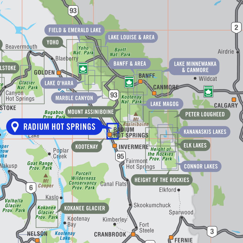 Radium Hot Springs (Kootenay National Park BC) - Destination Map