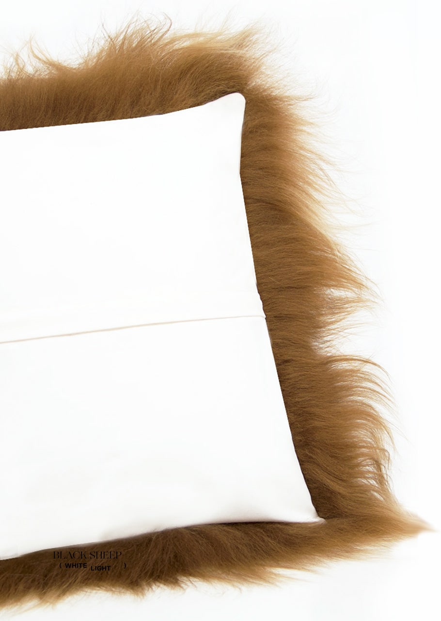 Square Shorn Brown Icelandic Sheepskin Pillow Cover