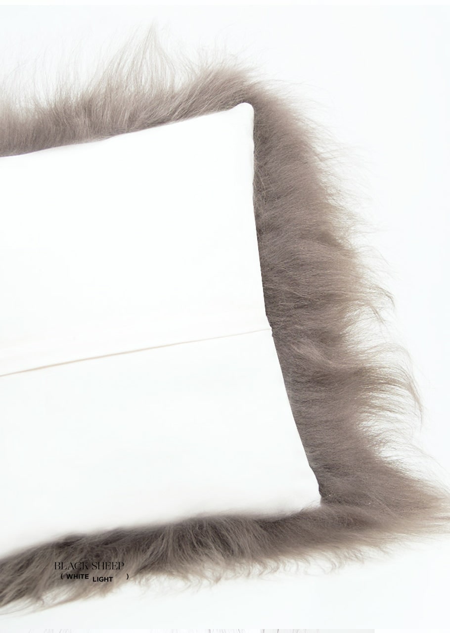 Square Mineral Icelandic Sheepskin Pillow Cover