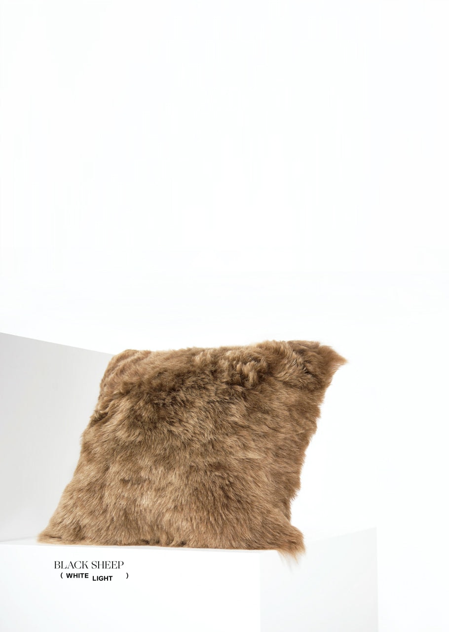 Square Shorn Brown Icelandic Sheepskin Pillow Cover