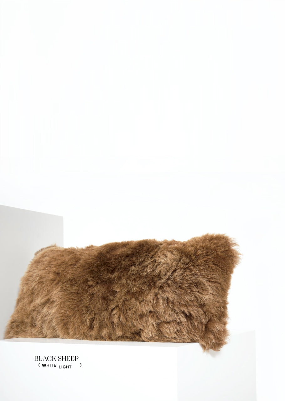 Rectangular Shorn Brown Icelandic Sheepskin Pillow Cover
