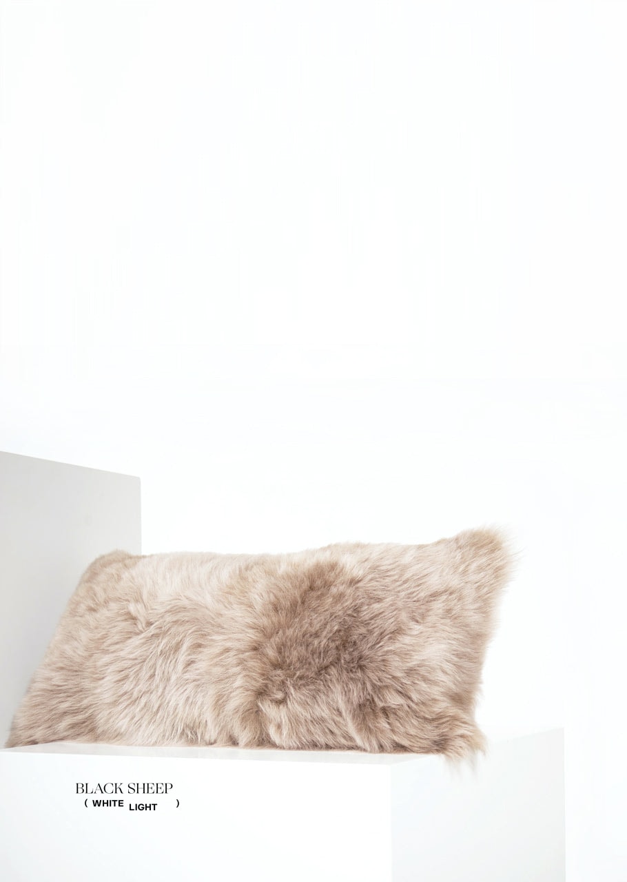 Rectangular Shorn Taupe Icelandic Sheepskin Pillow Cover