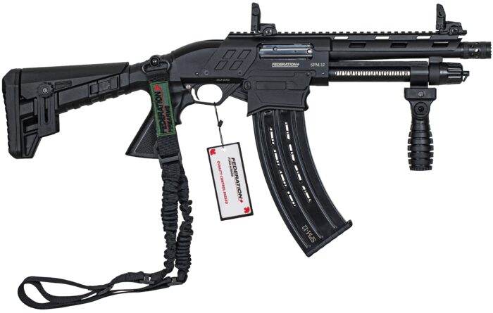 Federation Firearms SPM-12 9″ Shorty, 12ga 3″ magazine-fed pump action shotgun. Black Finish. - Uncle Mike's Outdoors and More!