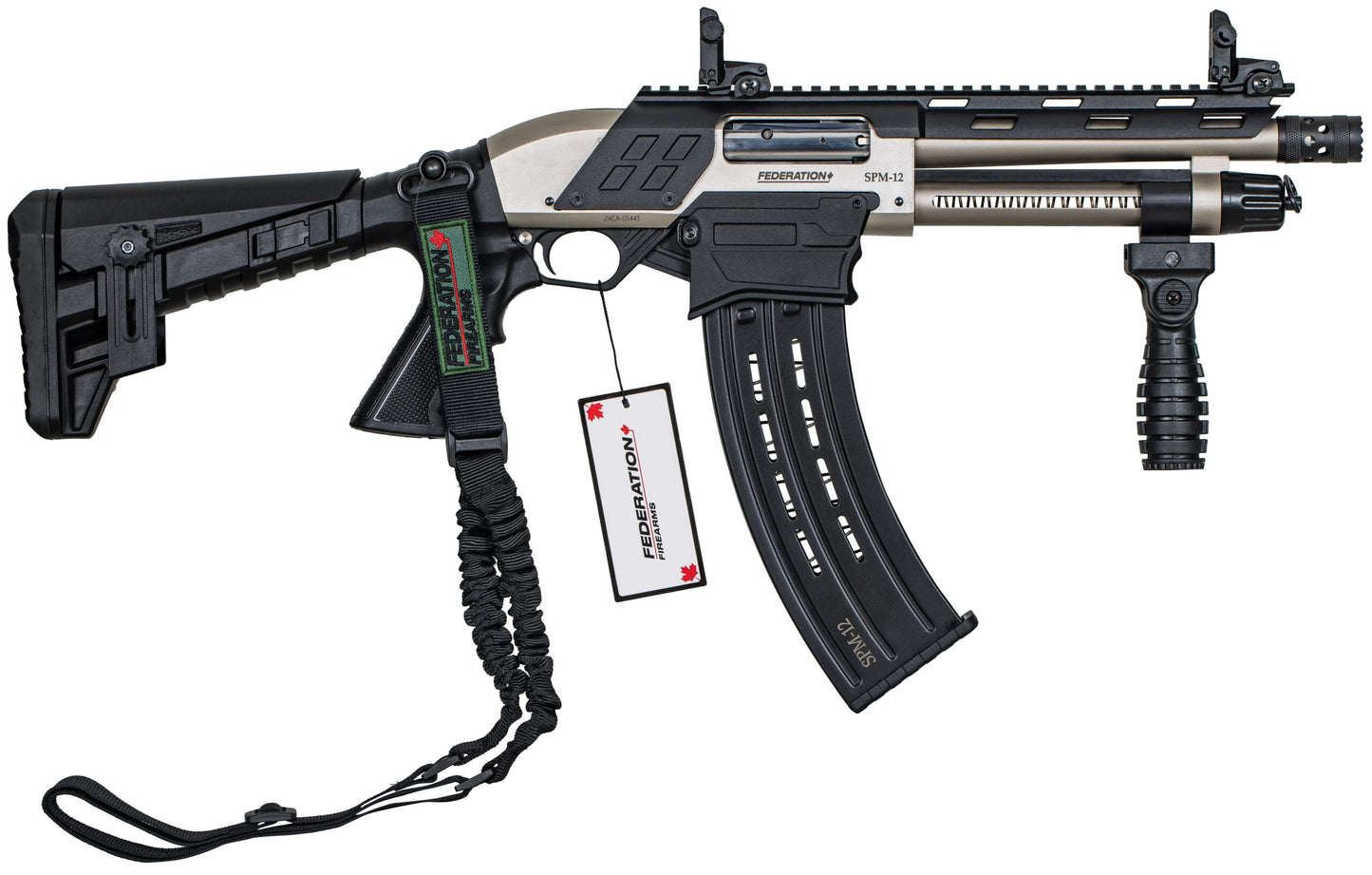 Federation Firearms SPM-12 9" Shorty, 12ga 3" magazine-fed pump action shotgun. Marine Finish.