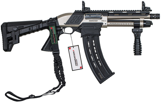 Federation Firearms SPM-12 9" Shorty, 12ga 3" magazine-fed pump action shotgun. Marine Finish.