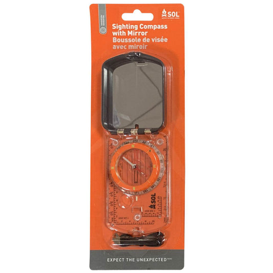 SOL Sighting Compass with Mirror - Uncle Mike's Outdoors and More!
