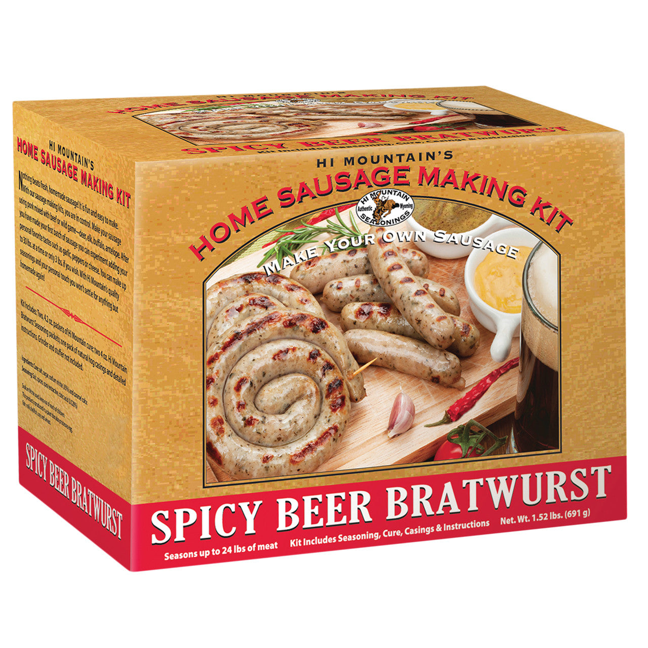 Hi Mountain Spicy Beer Bratwurst Kit