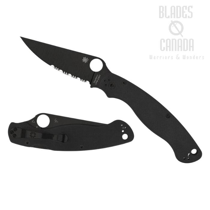 Spyderco Military 2 Folding Knife Black Partially Serrated - Uncle Mike's Outdoors and More!