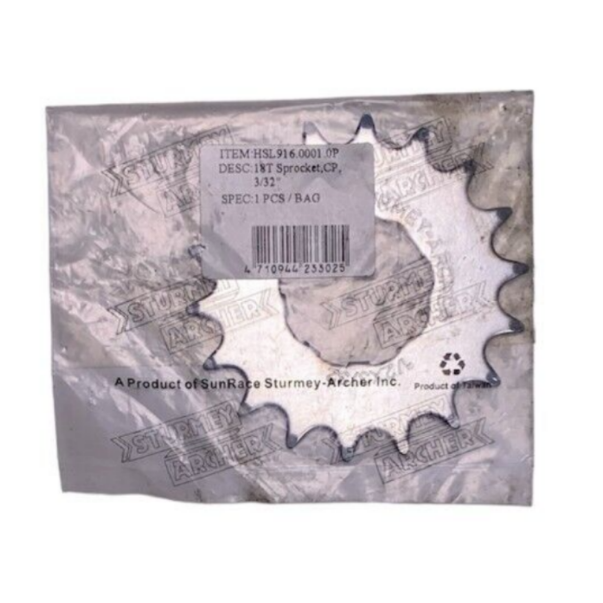 Sturmey Archer 18 Tooth, 9-Spline 1/2" x 3/32" (Flat, CP) Rear Sprocket