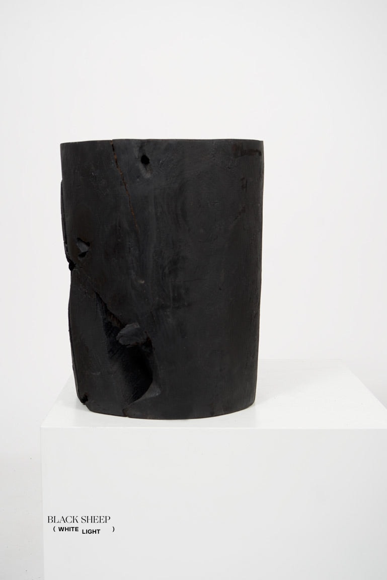 Burnt Teak Round Side Table or Stool