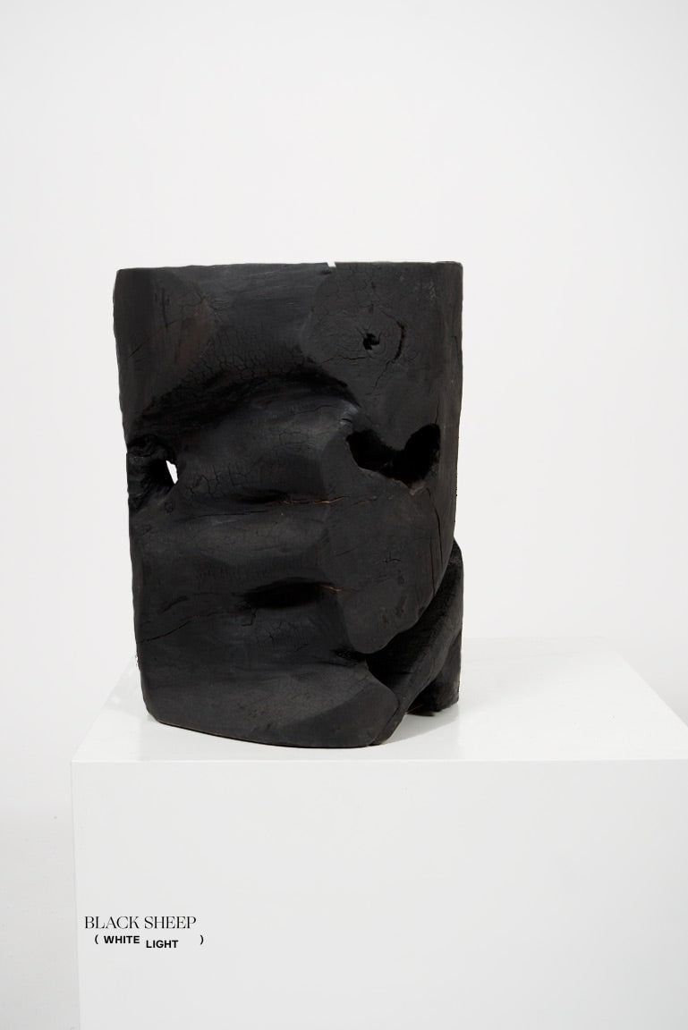 Burnt Teak Round Side Table or Stool