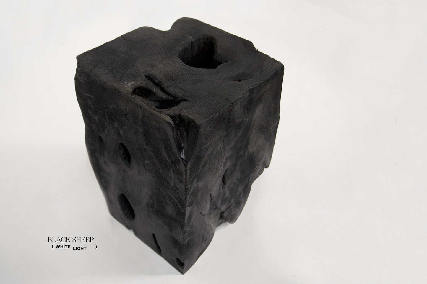 Burnt Teak Square Side Table or Stool