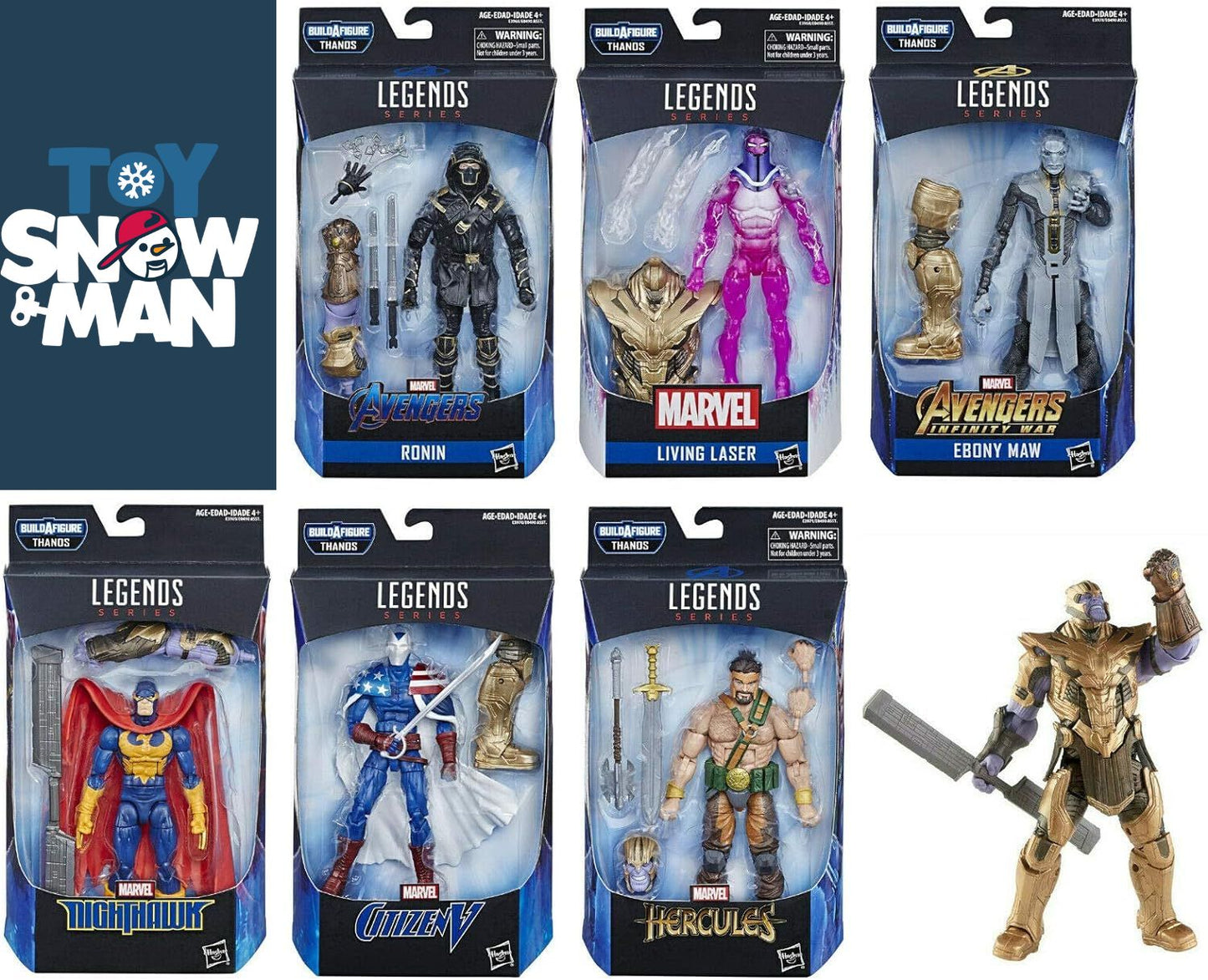 Marvel Legends Avengers: Endgame Wave 1 Set of 6 Figures (Thanos BAF)