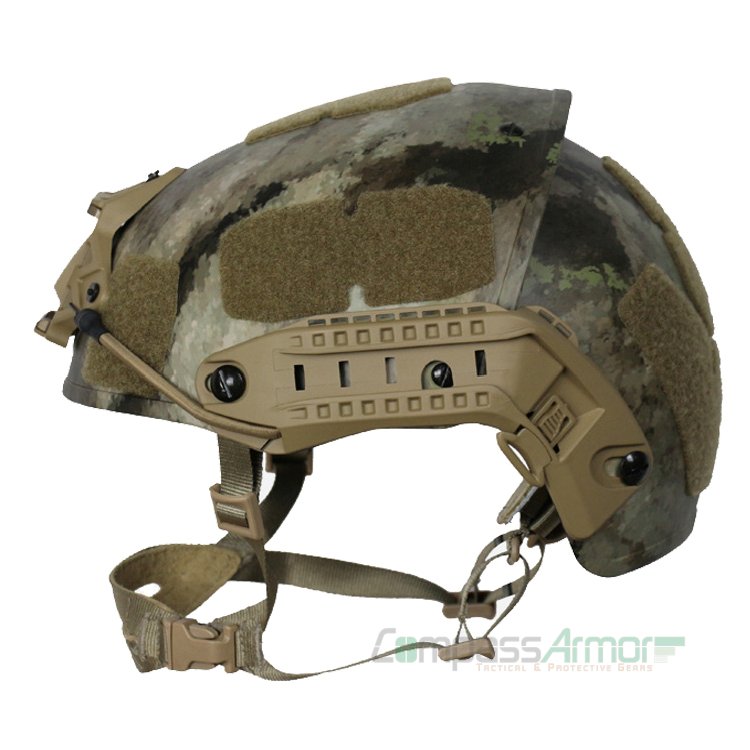 VBH-RM Coyote Brown Ventilated Ballistic Helmet with Sides-rails and NVG mount