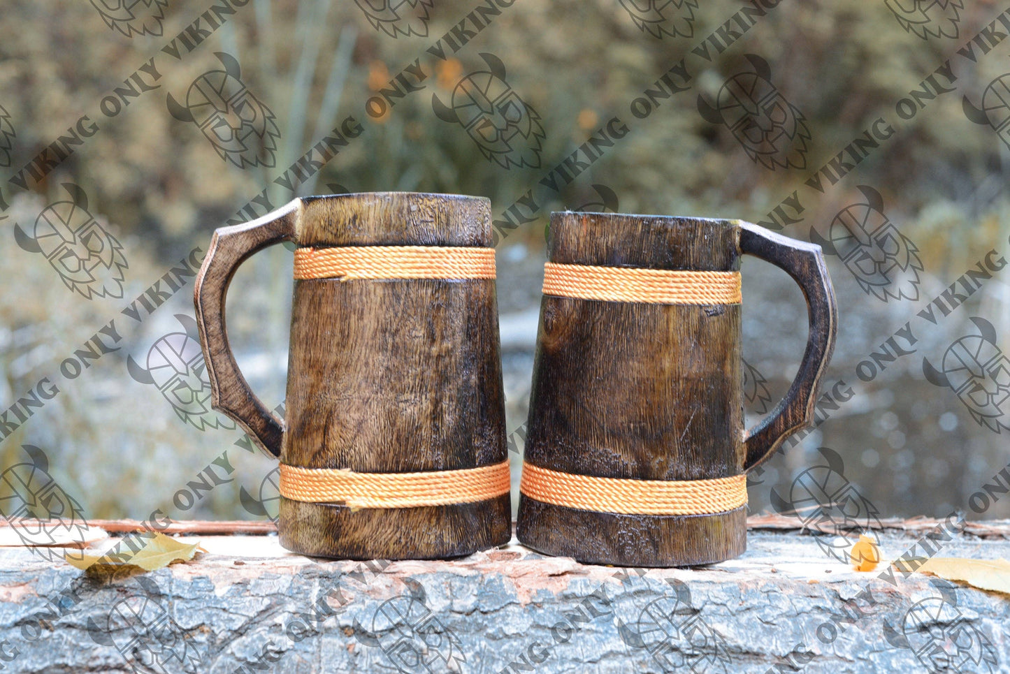 The Wooden Viking Tankard | Vibrant Orange Hue 16-18OZ