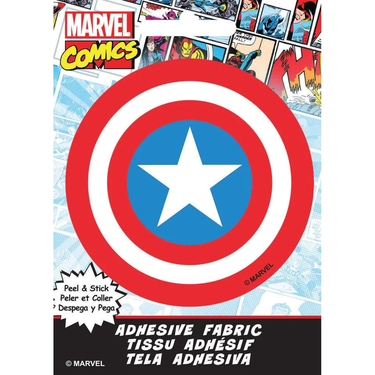 Ad-Fab - Marvel Captain America Sheild 3" Adhesive Fabric Badge