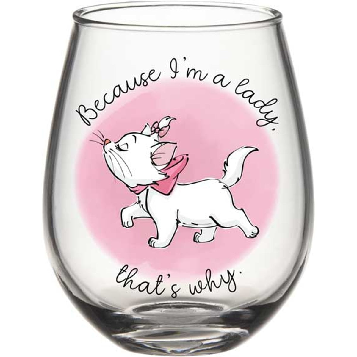 Aristocats - Because I'm a Lady 20oz Stemless Glass
