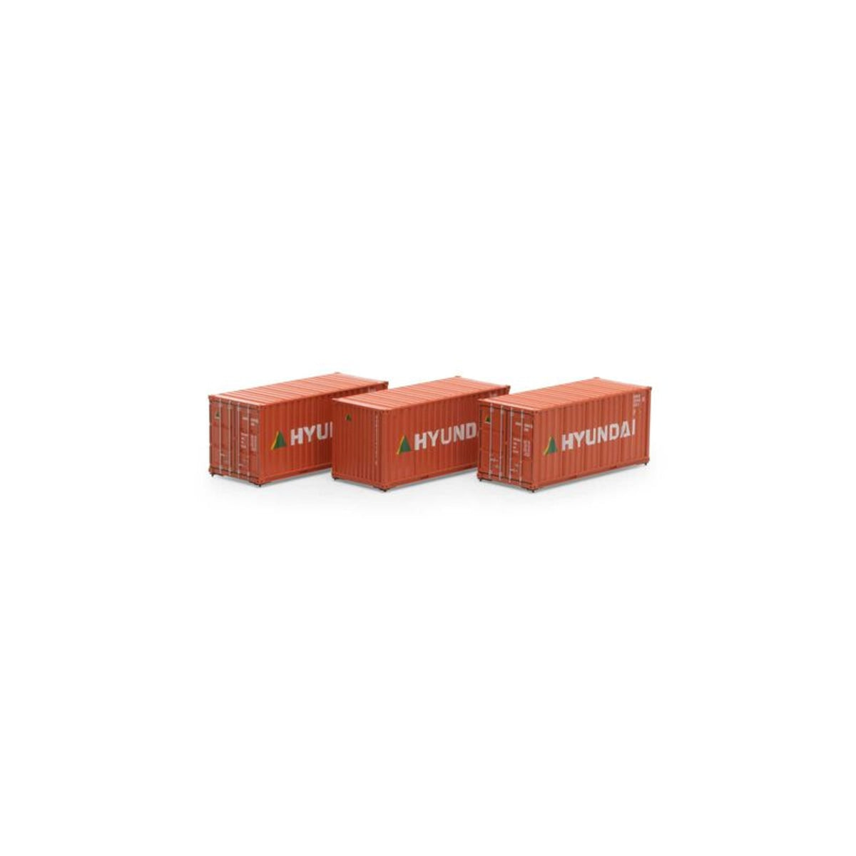 Athearn HO RTR 20' Corrugated Container, HDMU #2 (3)