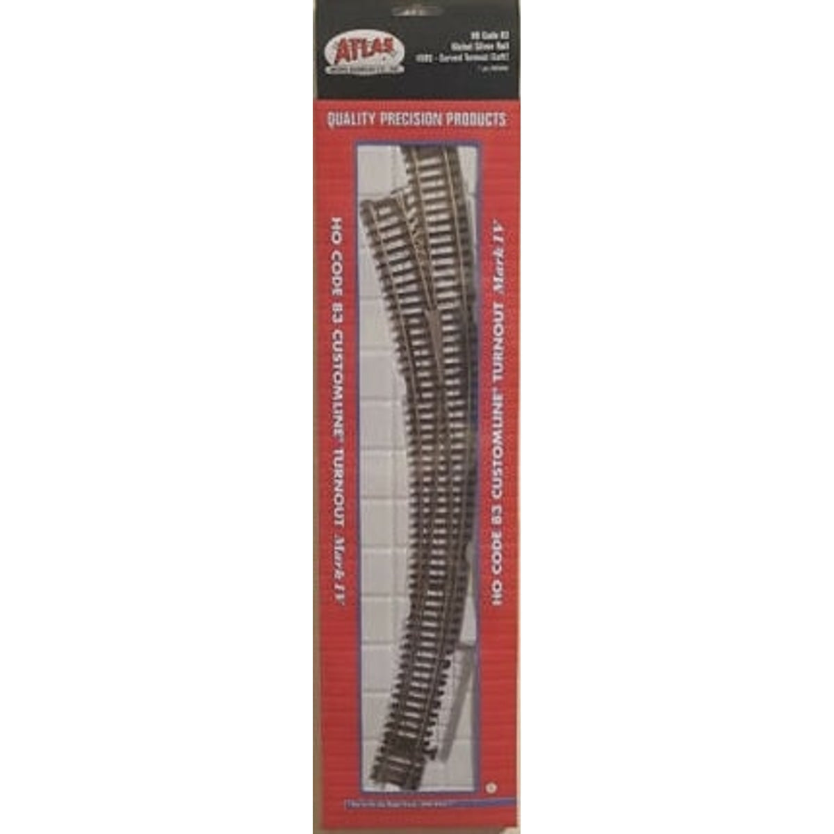 Atlas 595 HO Code 83 Customline Mark IV Curved Turnout Left Hand Inside Radius 22" Outside 30" NIB