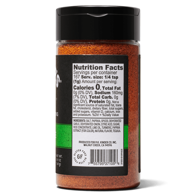 Kinder's Tequila Lime Seasoning, 5.9 oz
