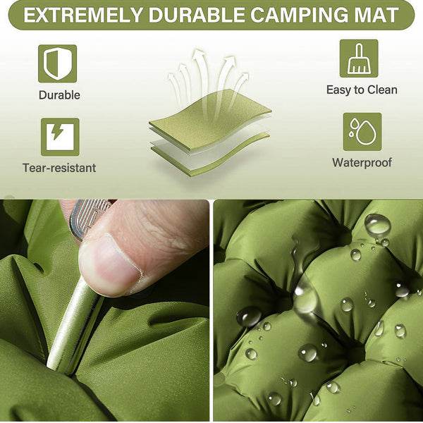 Double Air Mattress With Pillow, Built-in Foot Pump, 4-inch Camping Air Mattress, For Backpacking, Hiking, Traveling-It Is Prohibited To Sell On Walmart And Does Not Ship On Weekends