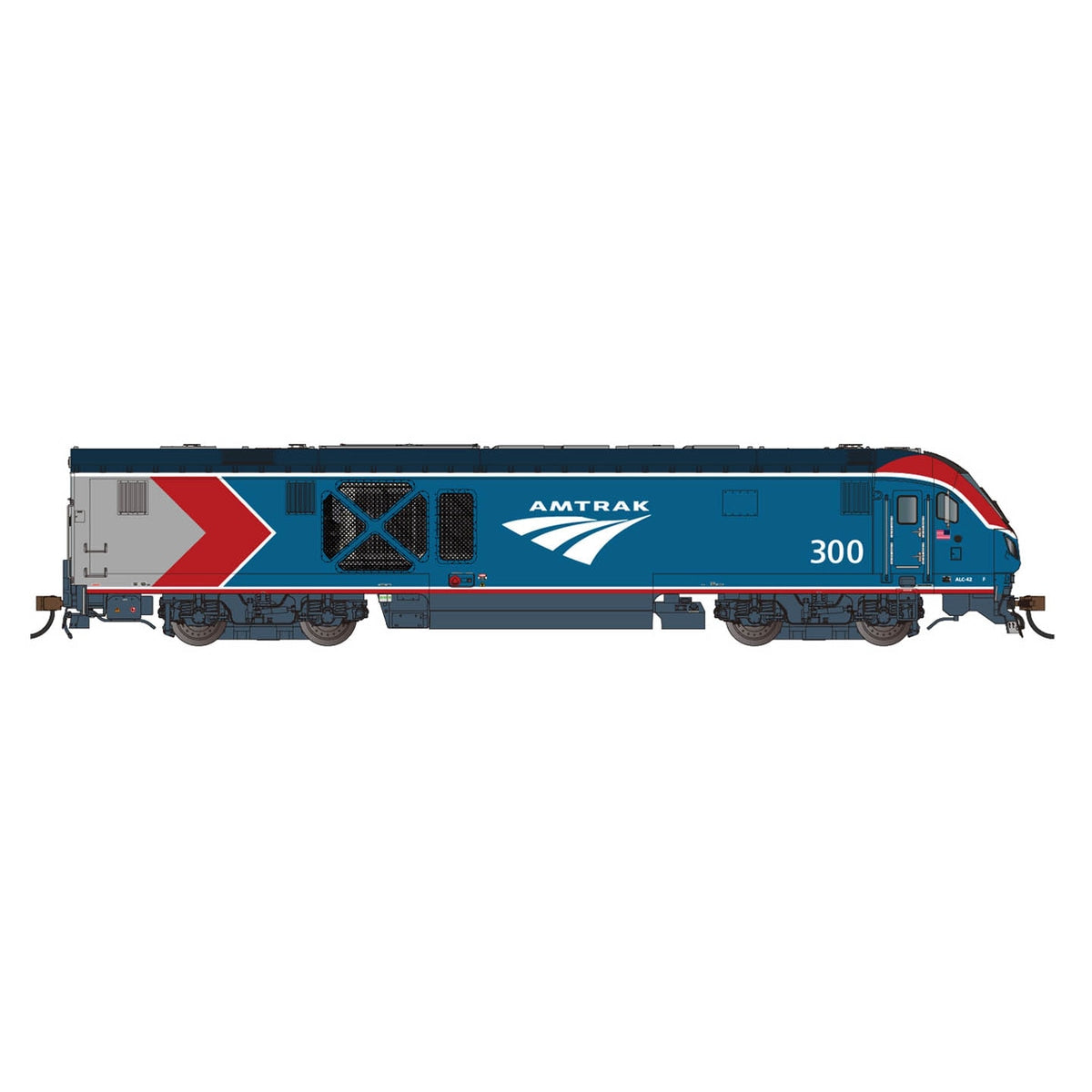 Bachmann Siemens ALC-42 Charger Amtrak #300 (Phase VI 2021; blue, silver, red, black) DCC & Sound