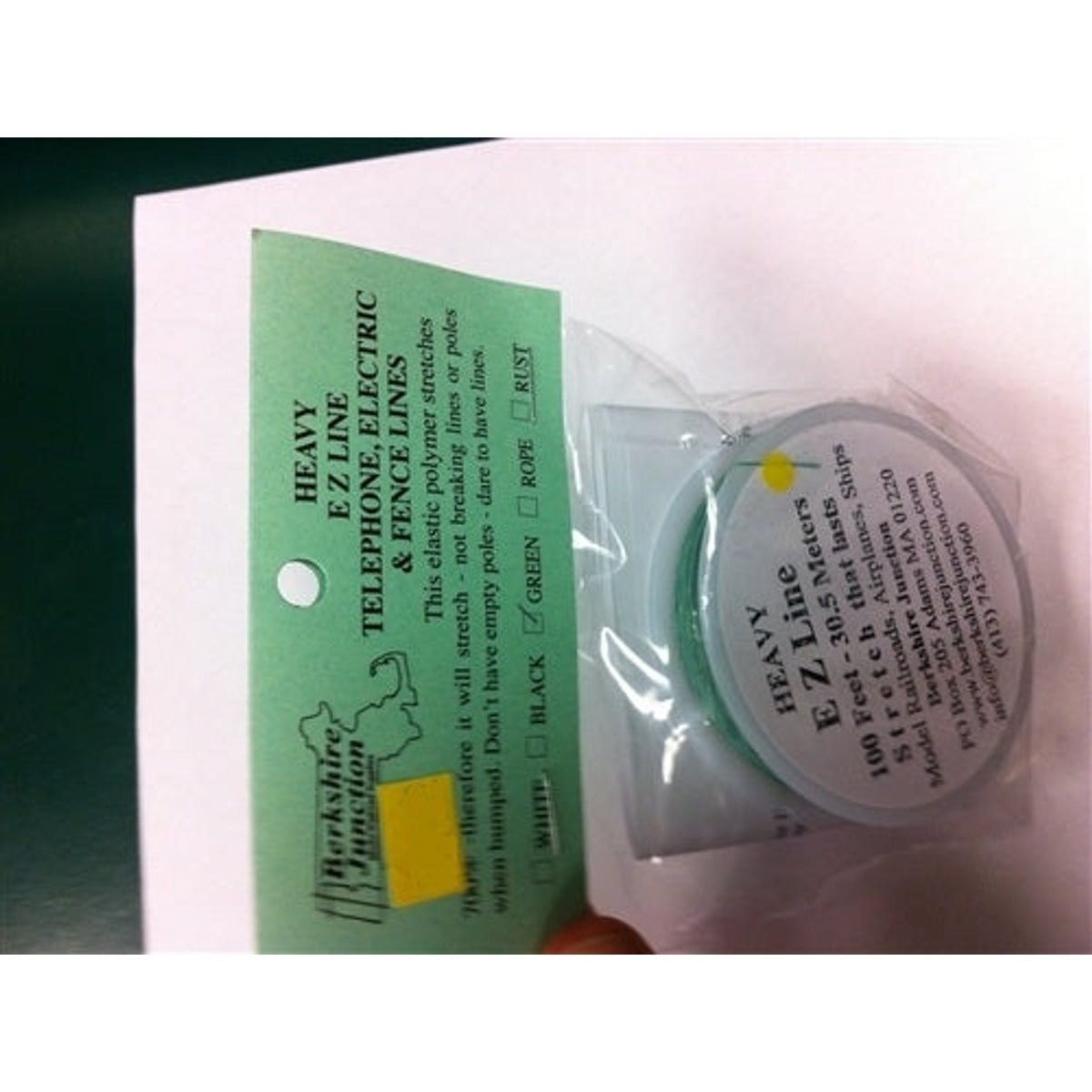 Berkshire Junction Green Heavy E-Z Telephone / Electric & Fence Line Elastic Polymer