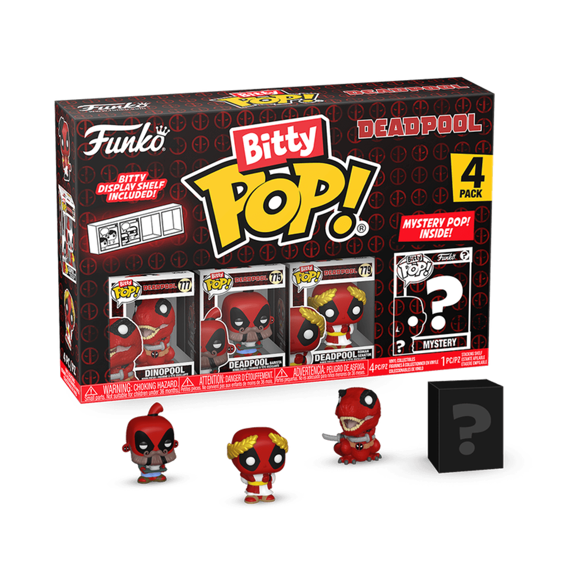 Bitty POP! Deadpool Roman Senator, Barista, Dinopool