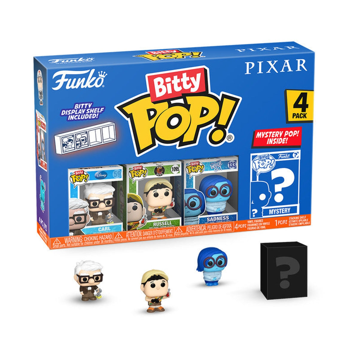Bitty POP! Pixar - Carl, Russell, Sadness & Mystery 4pk