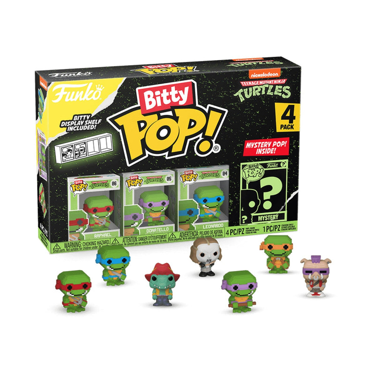 Bitty POP! Teenage Mutant Ninja Turtles - 8-Bit Raphael, 8-Bit Donatello, 8-Bit Leonardo & Mystery 4pk
