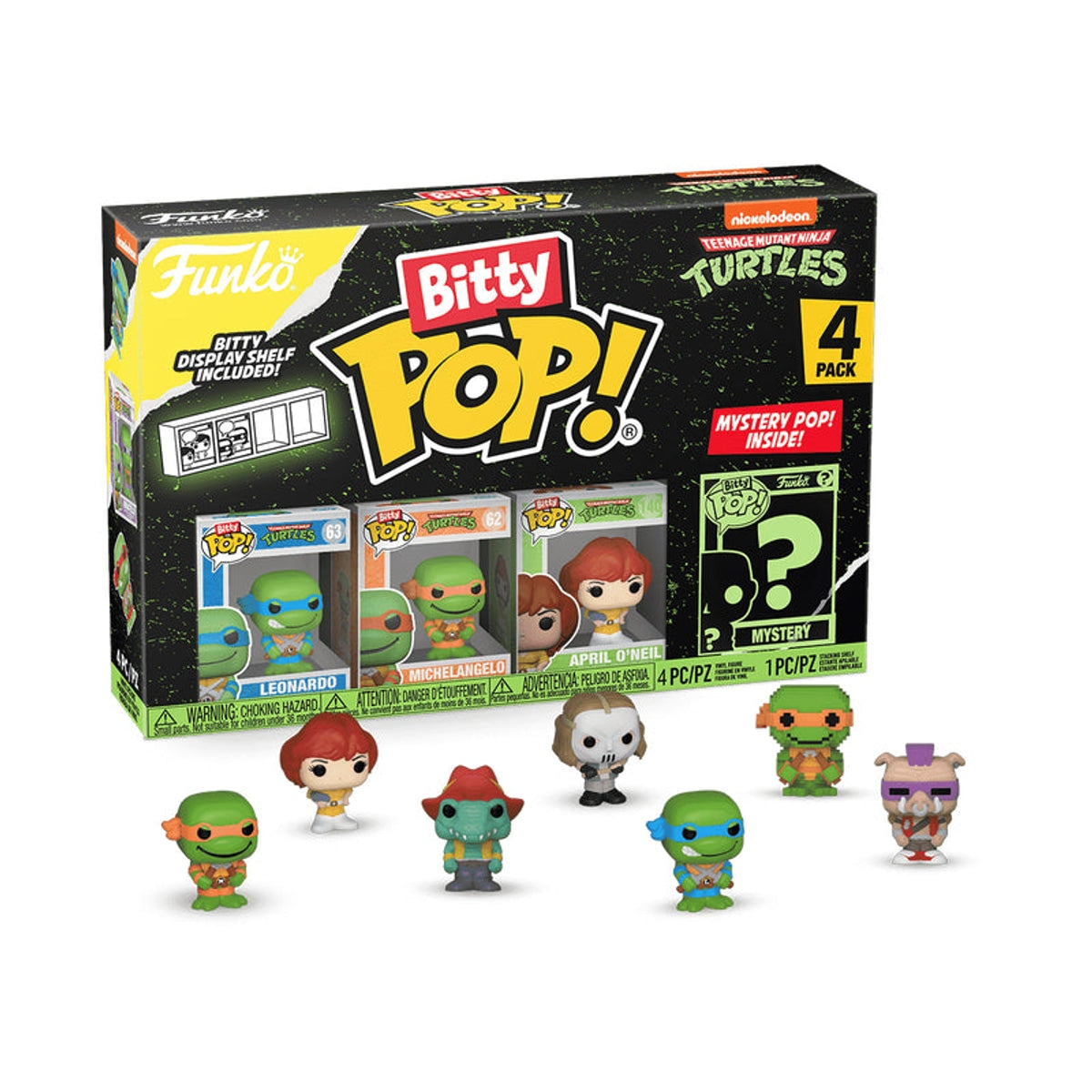 Bitty POP! Teenage Mutant Ninja Turtles - Leonardo, Michelangelo, April O’Neil & Mystery 4pk