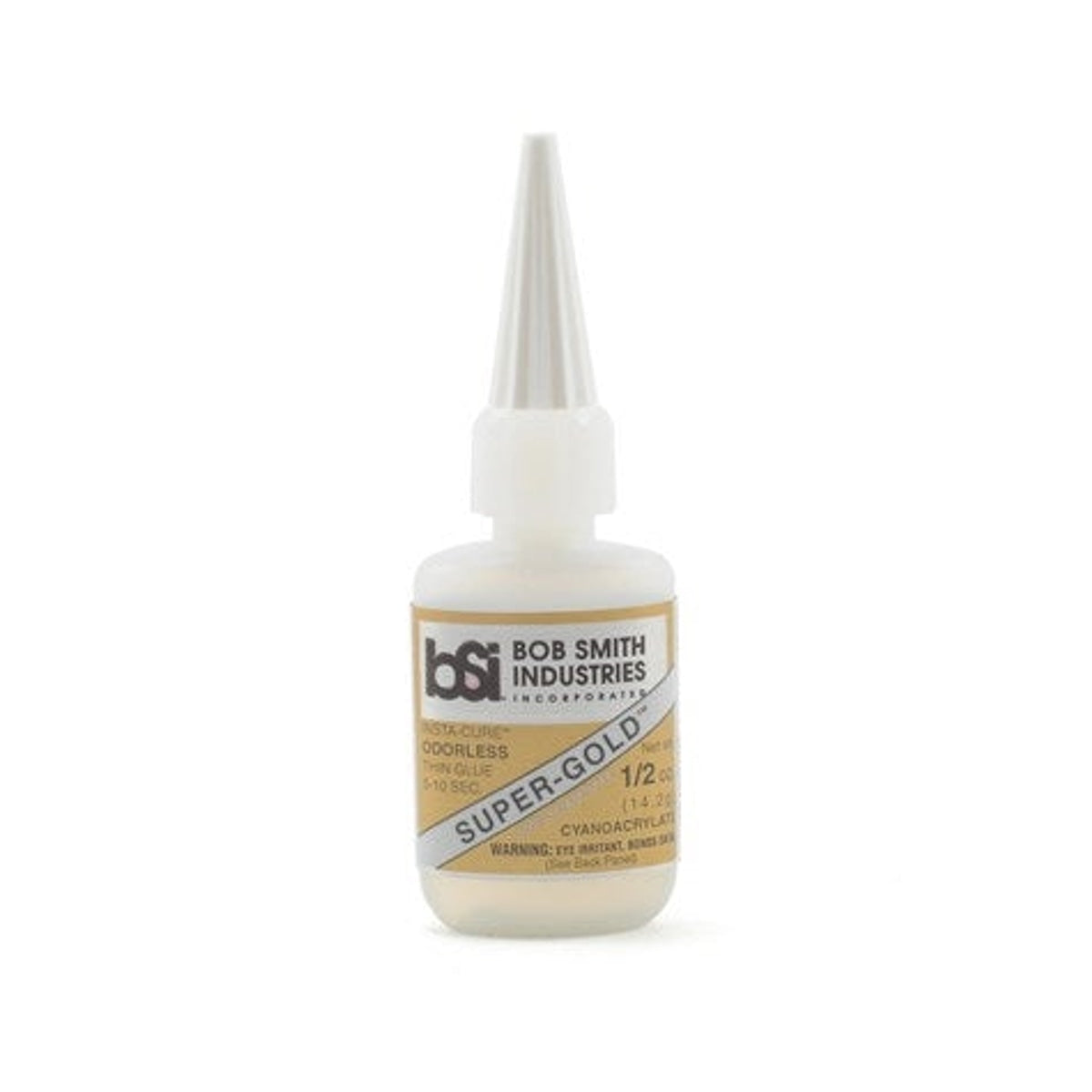 Bob Smith Industries BSI-121 Super-Gold Insta-Cure Odorless Foam-Safe Thin Cyanoacrylate CA Glue 1/2 oz (14.2 g) NIB