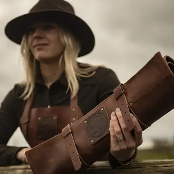 WITLOFT - Handmade leather Knife Role ( 5 Compartments)