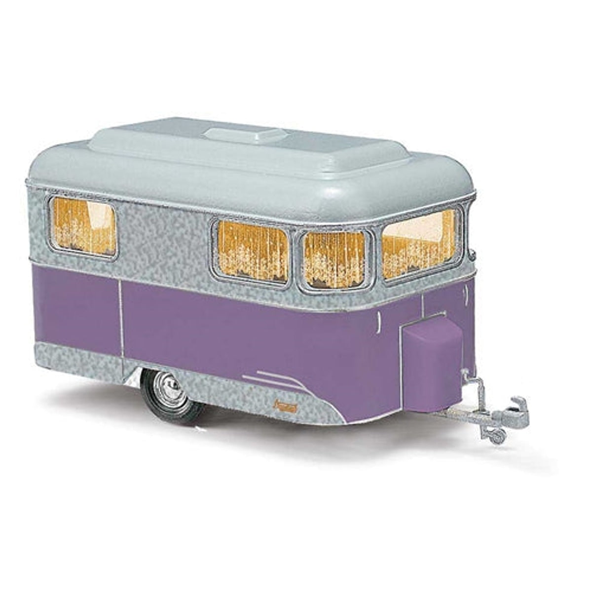 Busch 51704 HO 1958 Nagetusch Camper Trailer Gray Purple Assembled NIB