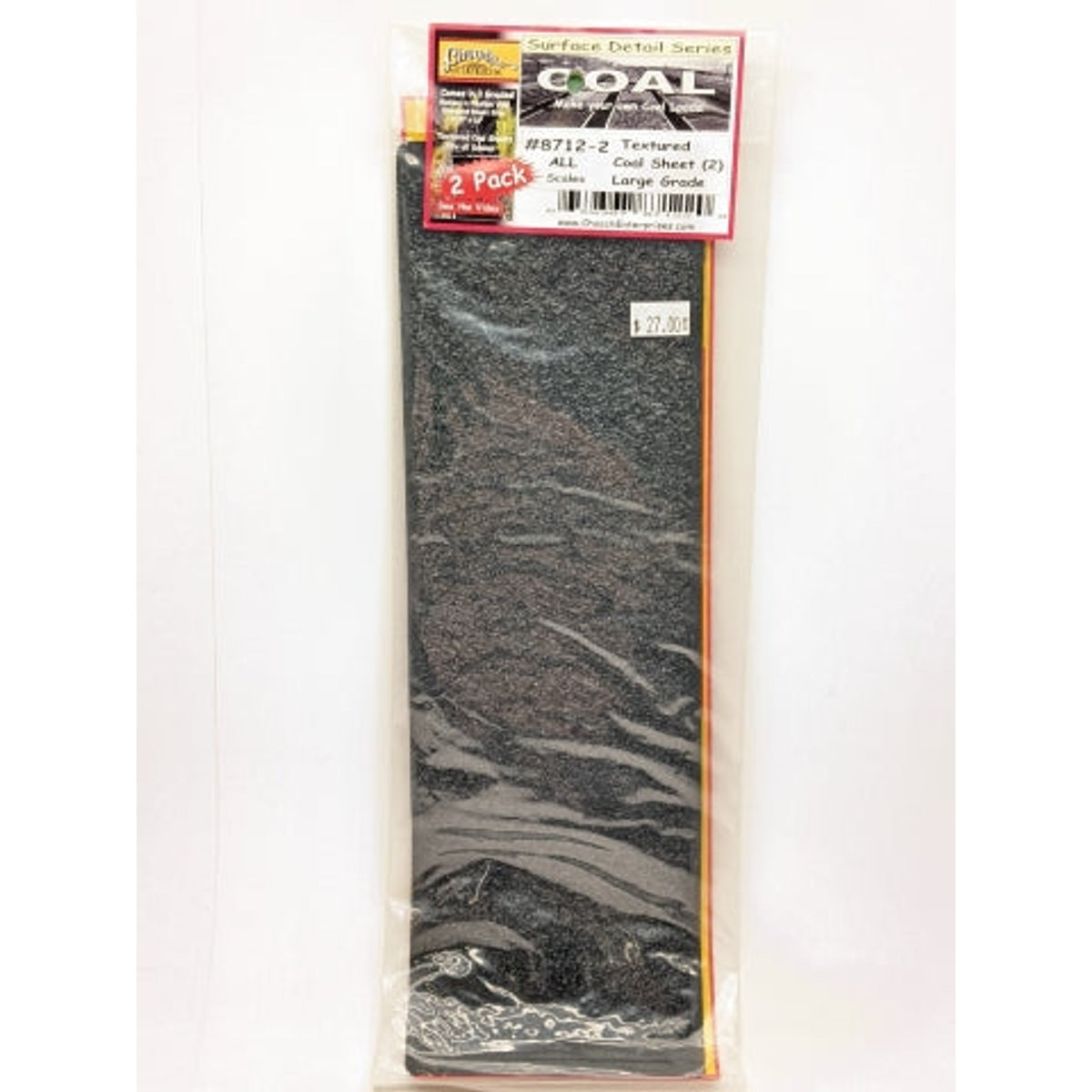 Chooch Enterprises 8710-2 Textured Coal Sheet Pkg of 2 Medium Grade All Scales NIB