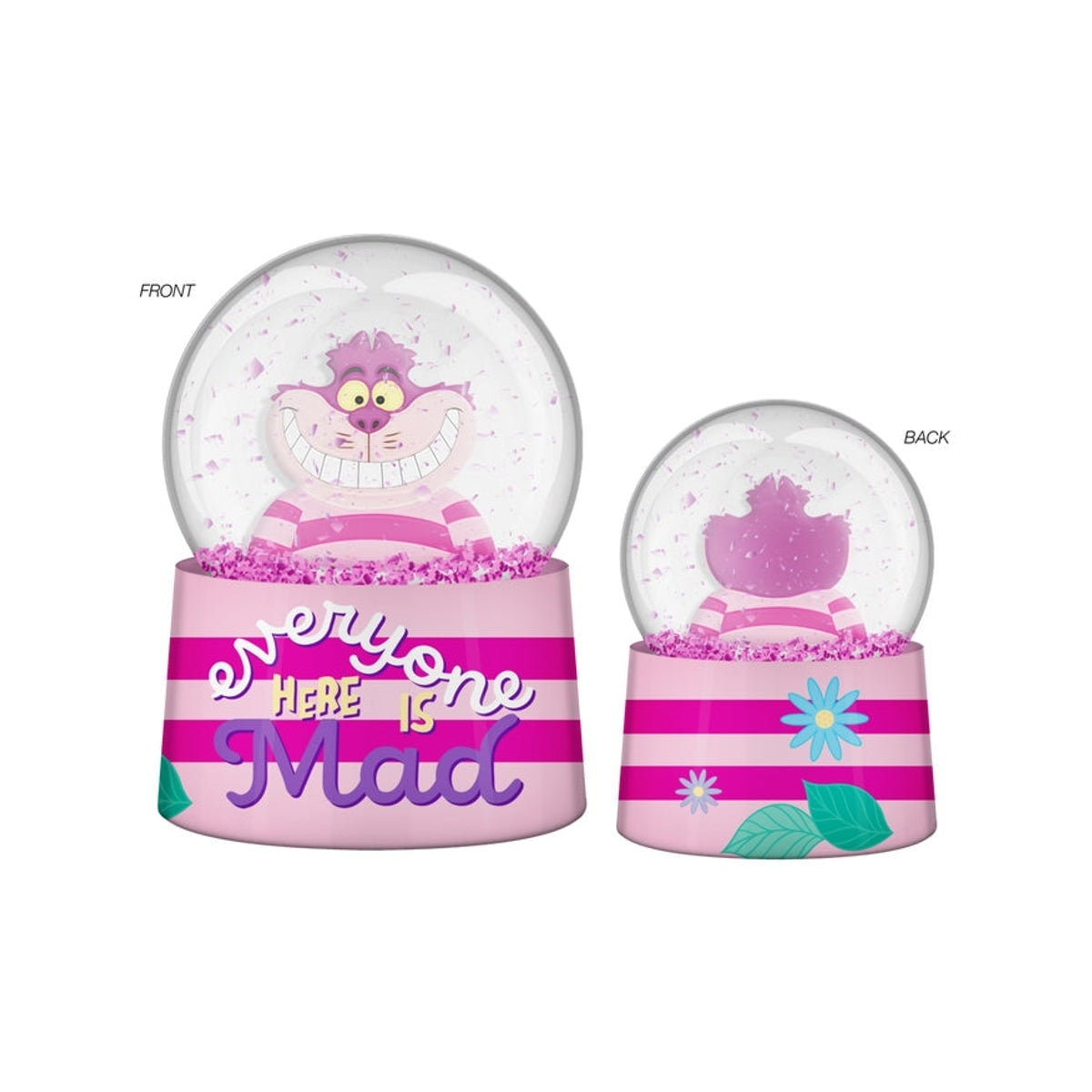 Disney Alice in Wonderland Cheshire Cat 45mm Light Up Snow Globe