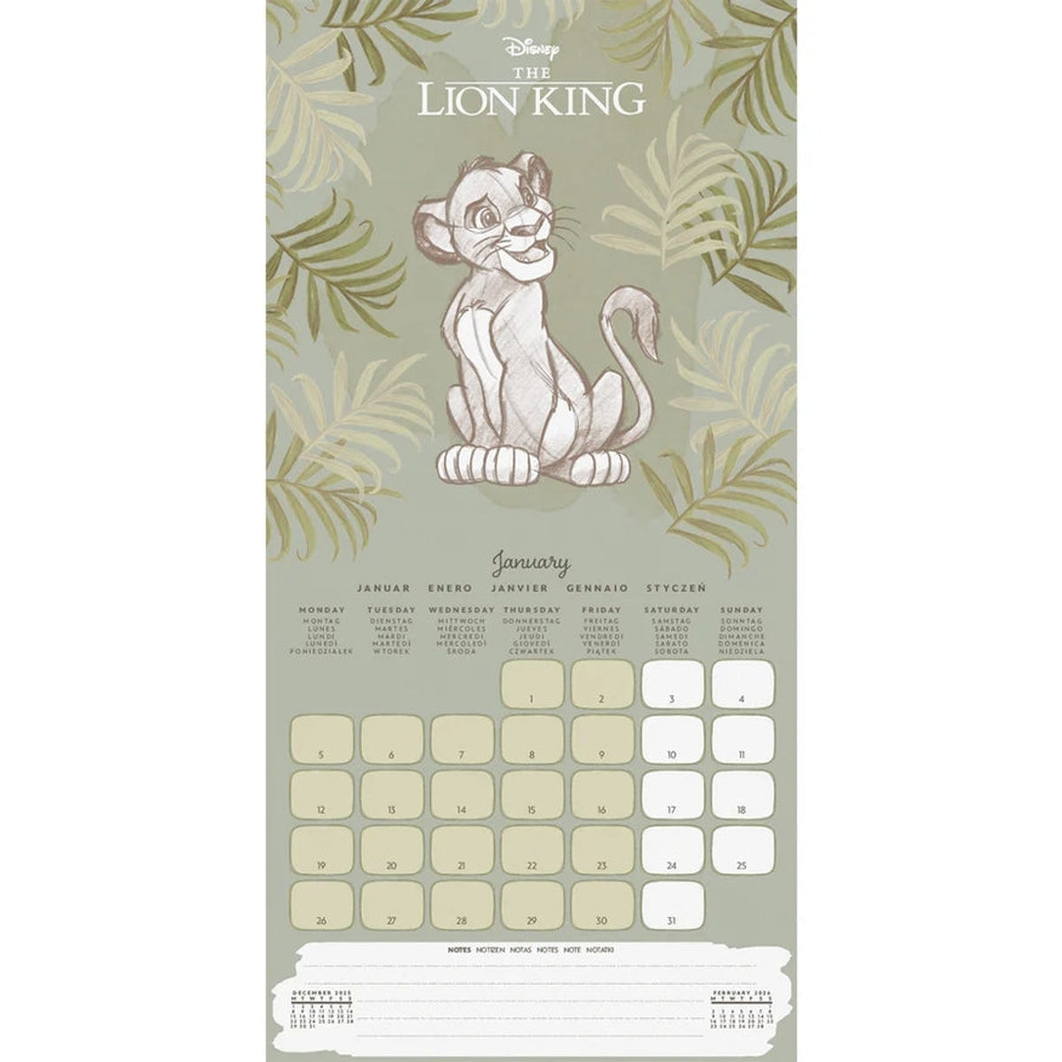 Disney Classics Official 2026 Square Calendar