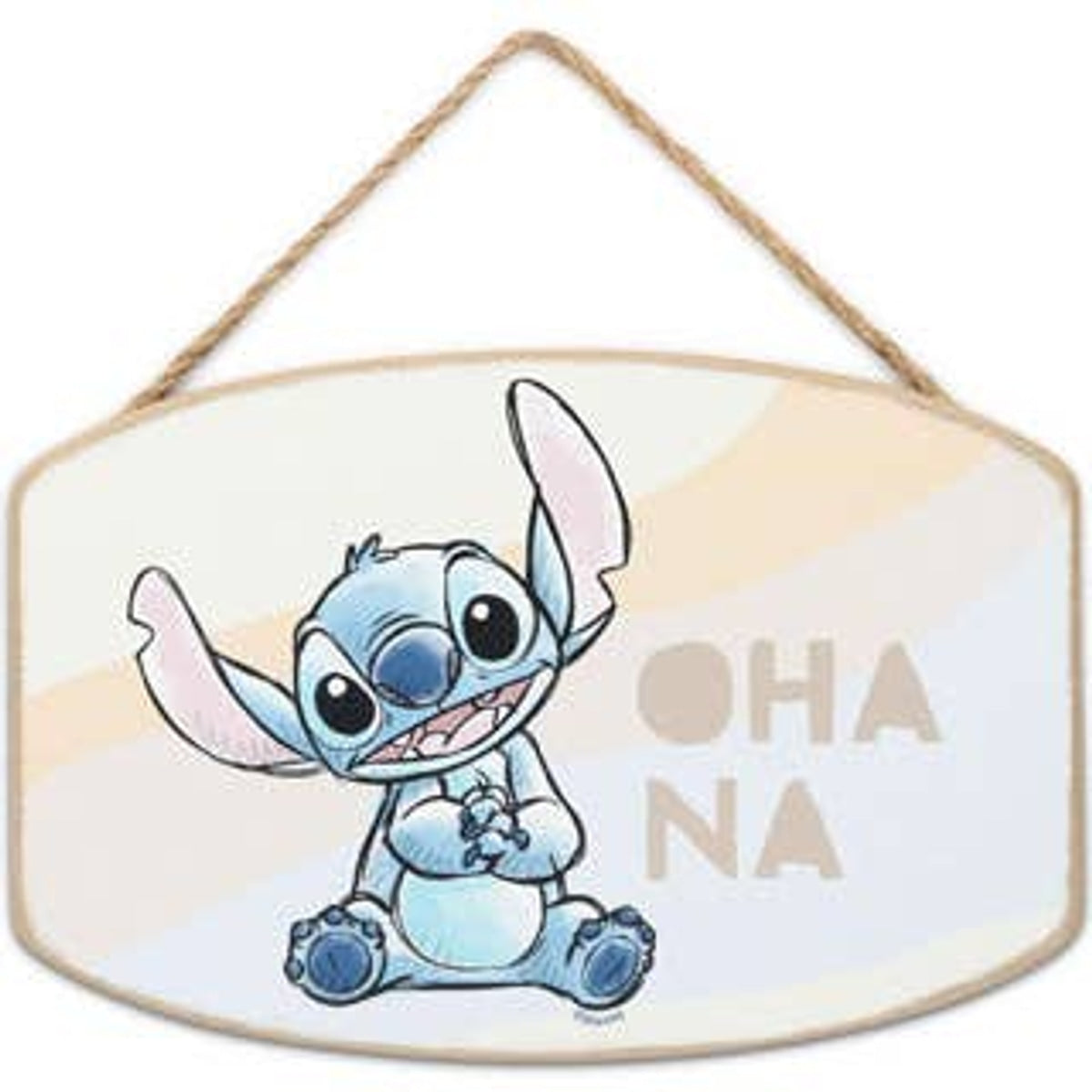 Disney Lilo & Stitch Ohana Pastel Hanging Wood Wall Decor