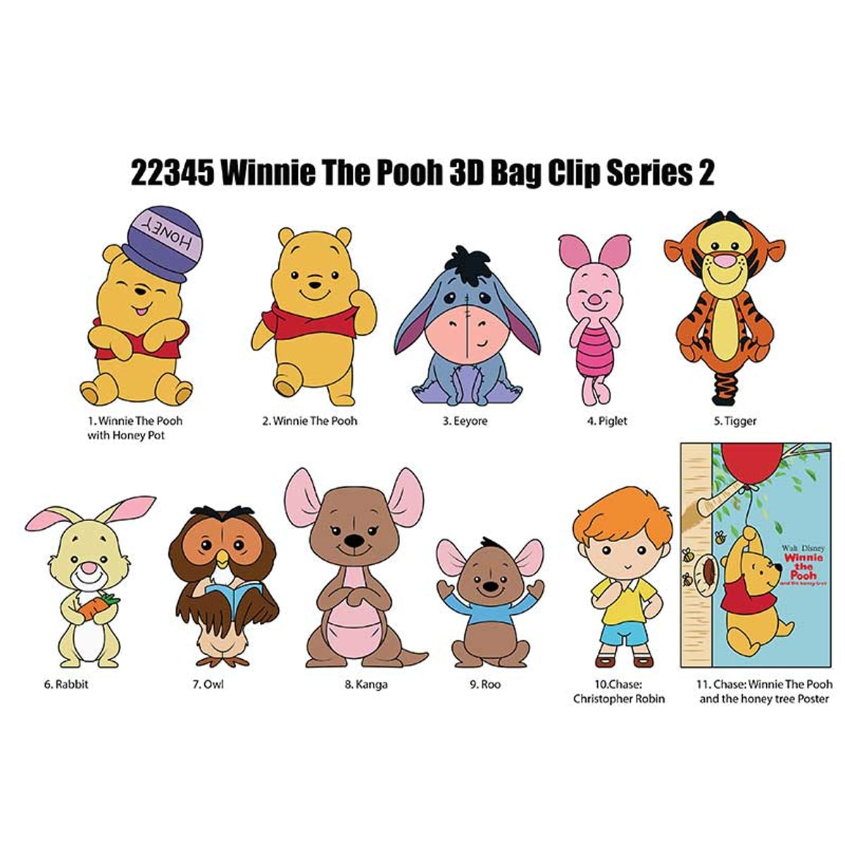 Disney Winnie the Pooh Series 65 Mystery 3D Foam Bag Clip