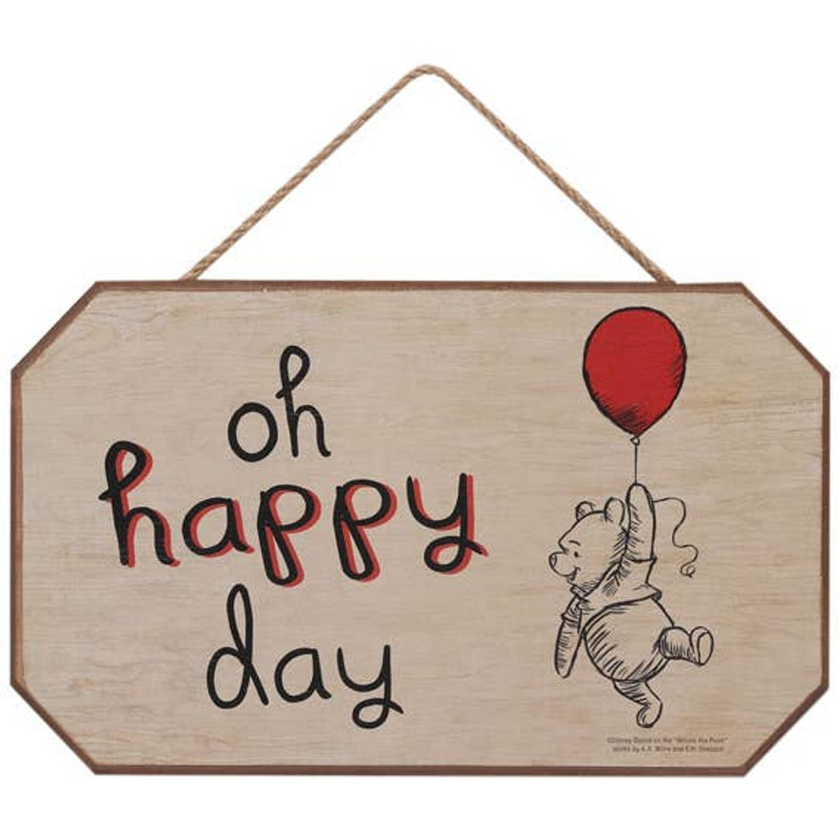 Disney Winnie the Pooh - Happy Day Hanging Wood Sign