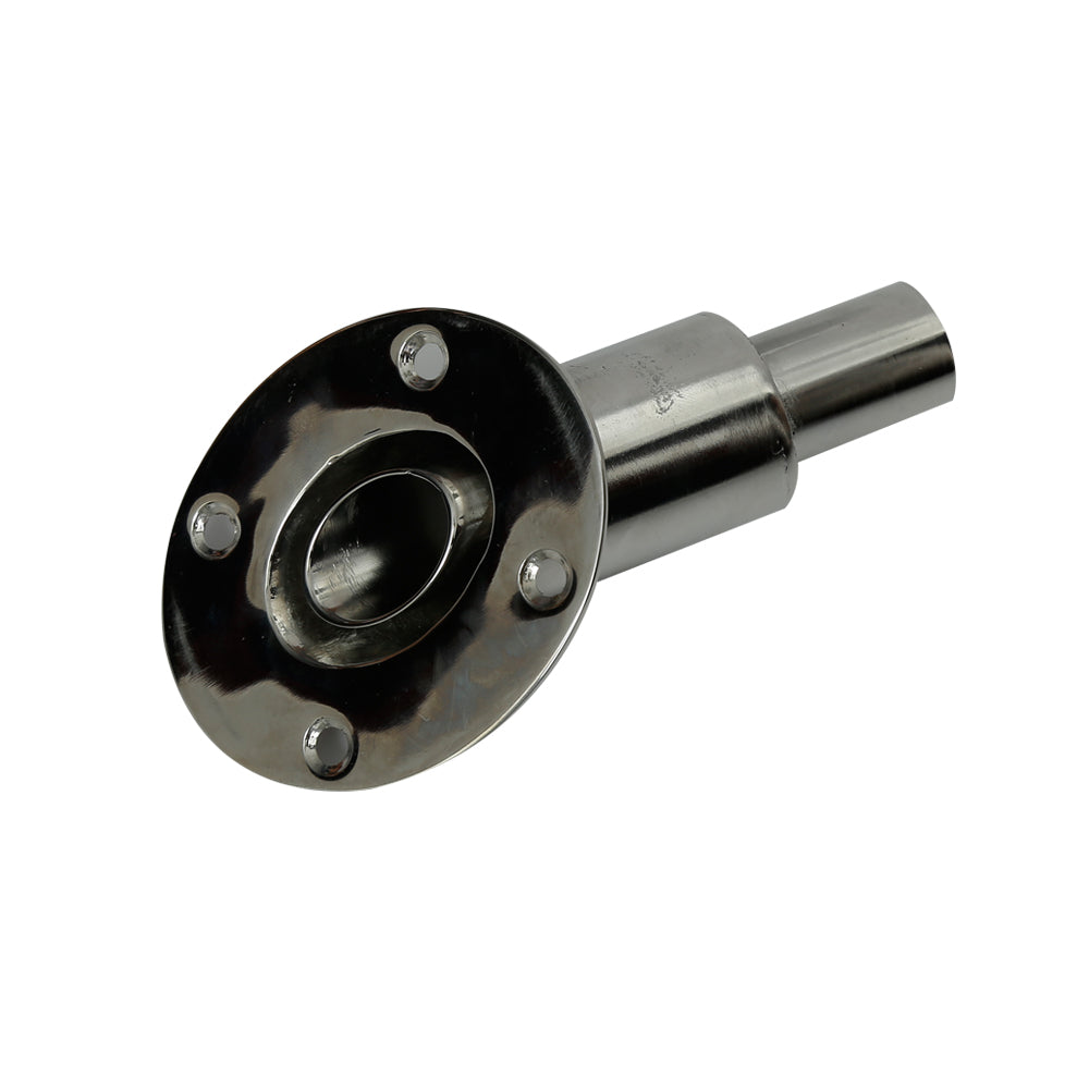 Thru Hull Fitting, 24 mm, 45° Base, Straight Connector with Screws
