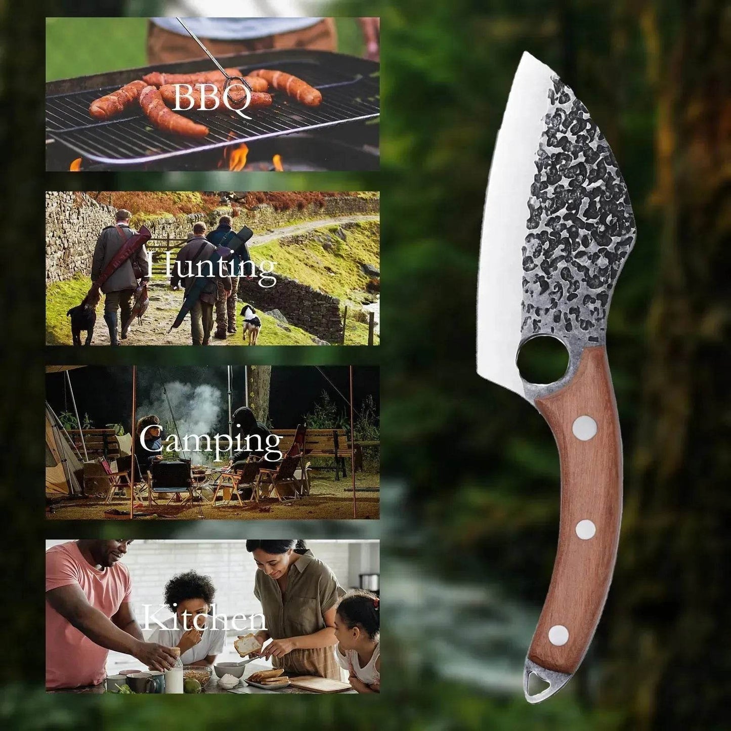 Vikings and Hand Forged Meat Cleaver Professional Chef Knife