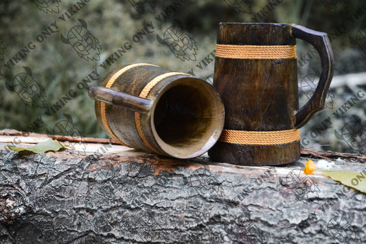 The Wooden Viking Tankard | Vibrant Orange Hue 16-18OZ