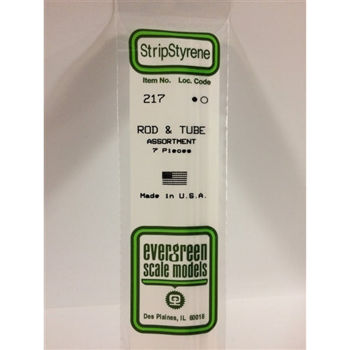 Evergreen Scale Models 217 Rod & Tube Assortment NIB