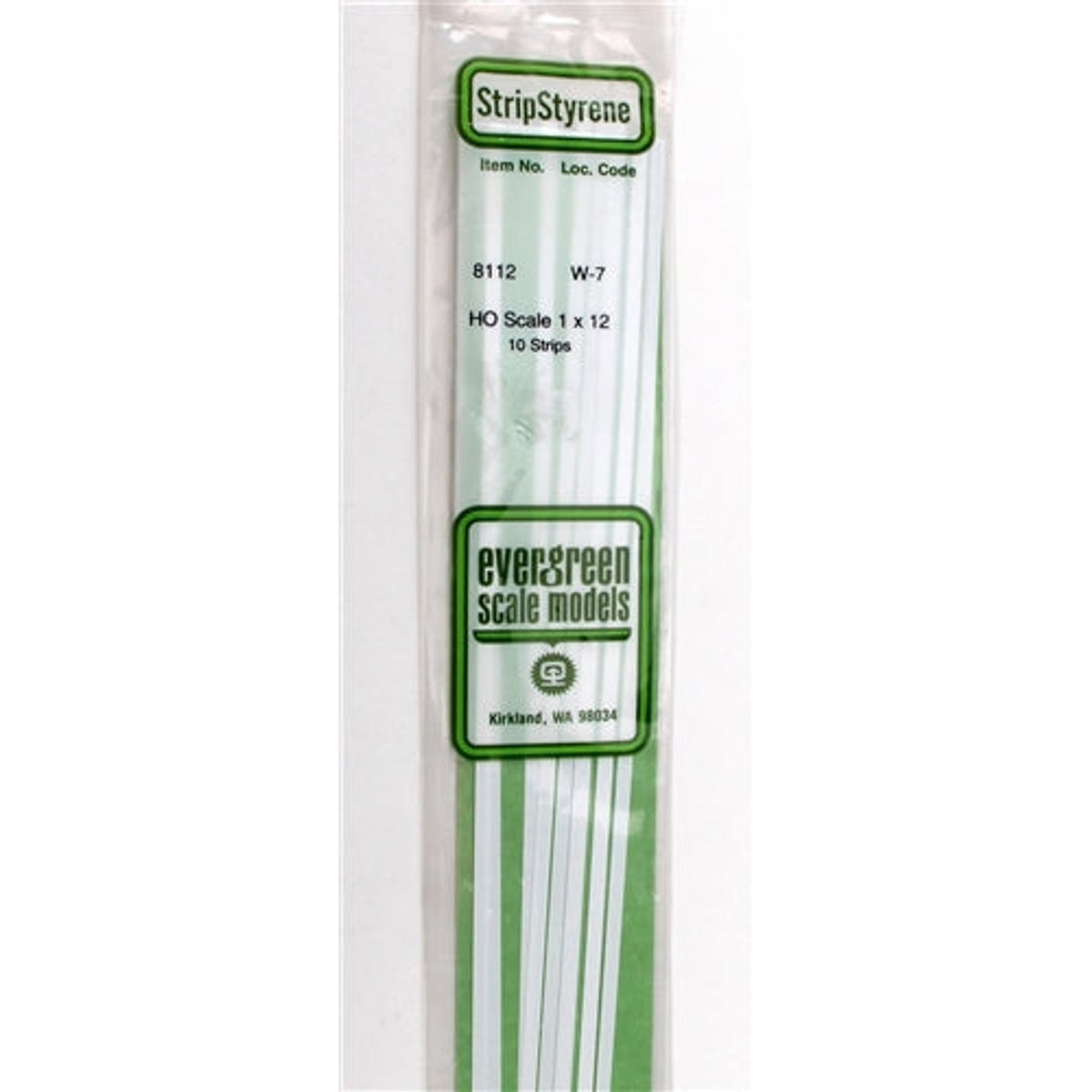 Evergreen Scale Models 8112 Styrene Strip .011 x .135" (0.28 x 3.43mm) 10 strips NIB