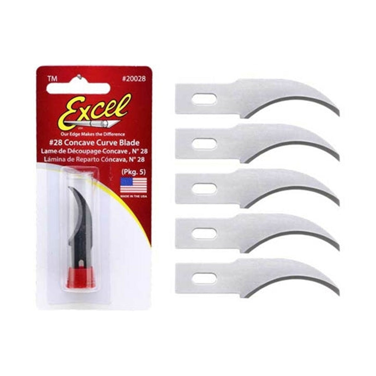 Excel 20028 #28 Concave Carving Replacement Blades Pkg of 5 NIB