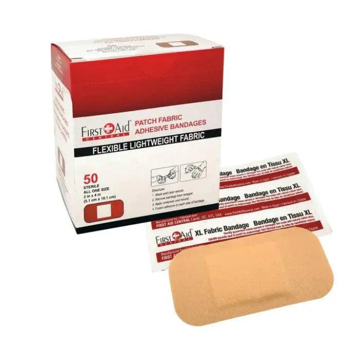 Fabric Adhesive Extra Large Patch Bandage, 2" x 4", 50/box
