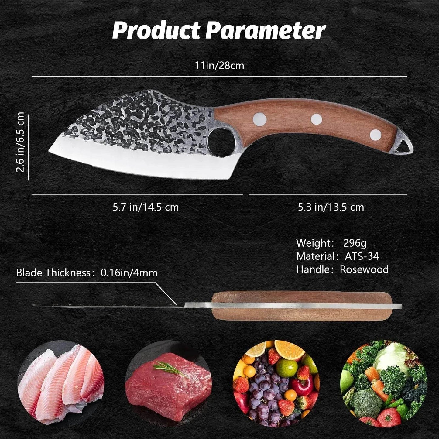 Vikings and Hand Forged Meat Cleaver Professional Chef Knife