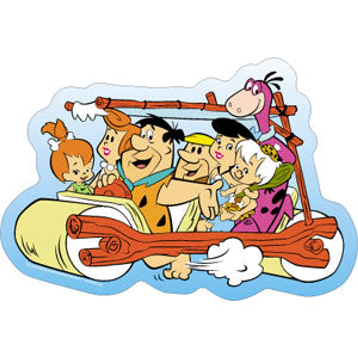 Flintstones Car 5"x3.75" Sticker